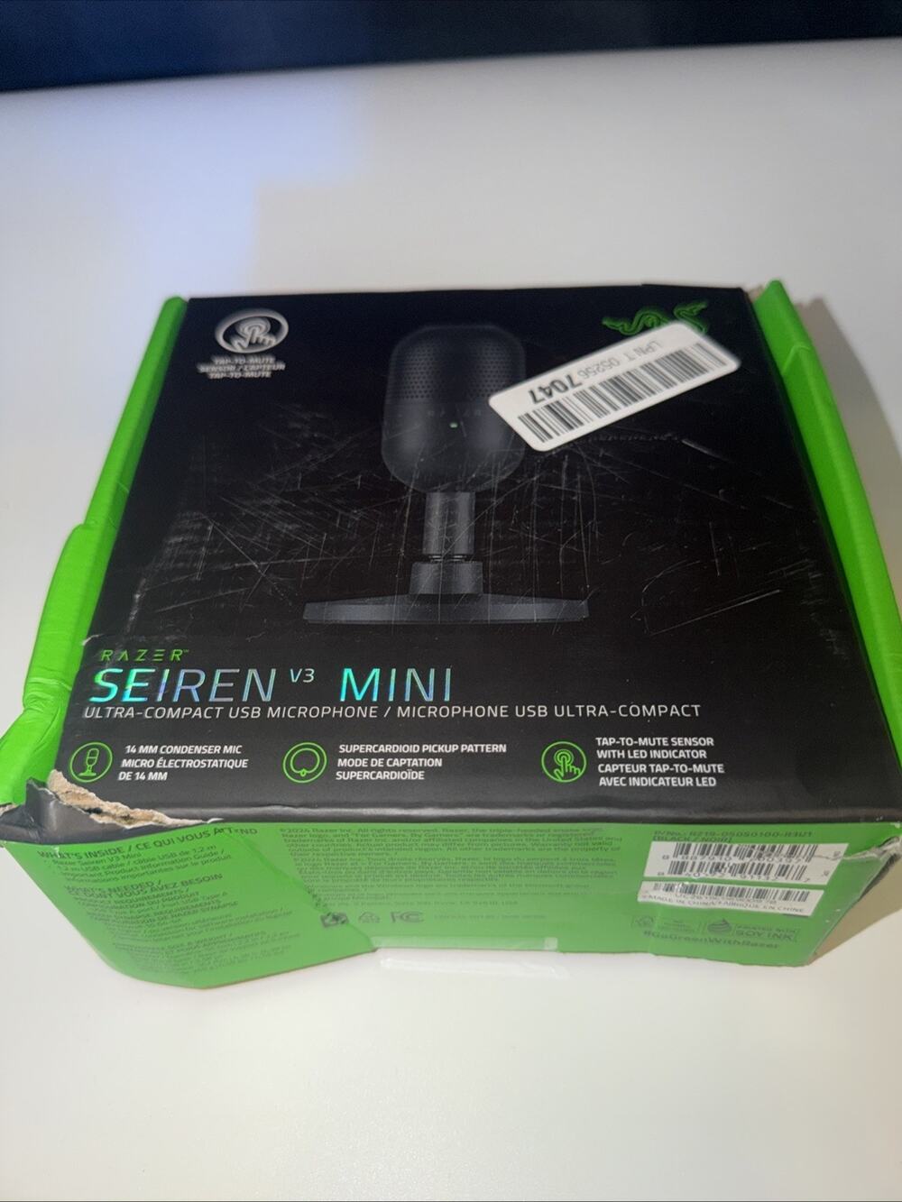 Razor Siren V3 Mini Ultra Compact USB Microphone New Sealed Box Dented
